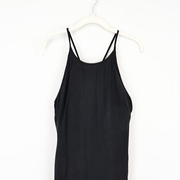 Madewell Crisscross Midi Slip Dress in Cupro-Blend True Black Size 6 NWT - Picture 4 of 9